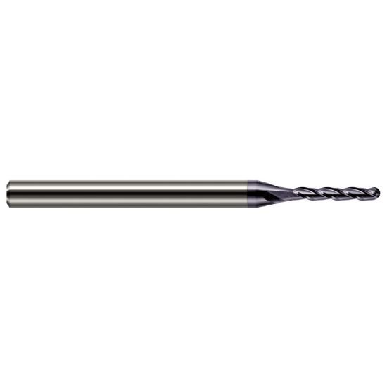 Picture of Harvey Tool 12624-C3 Dia 3/8 LOC 1.7500 OAL4.00 End Mill Standard Flute Standard Helix Carbide AlTiN Single End Ball NoseBall